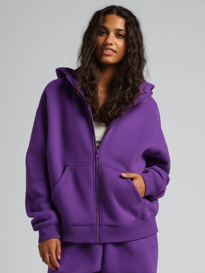Comfrt Basic Crop Zip Hoodie CloudTouch