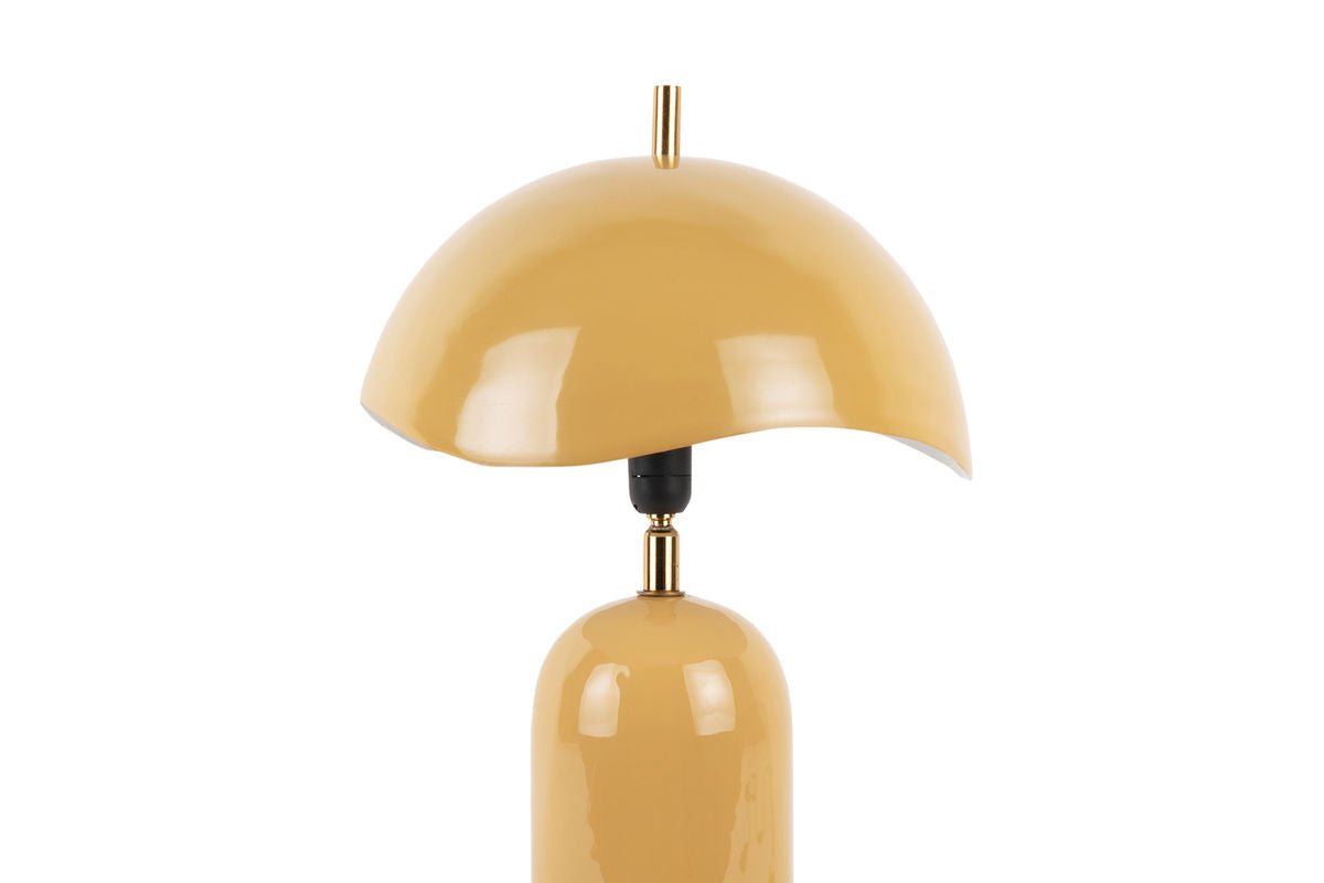 Luxusbetten24 Tischlampe Madeira Designleuchte aus Eisen mit Wellenschirm