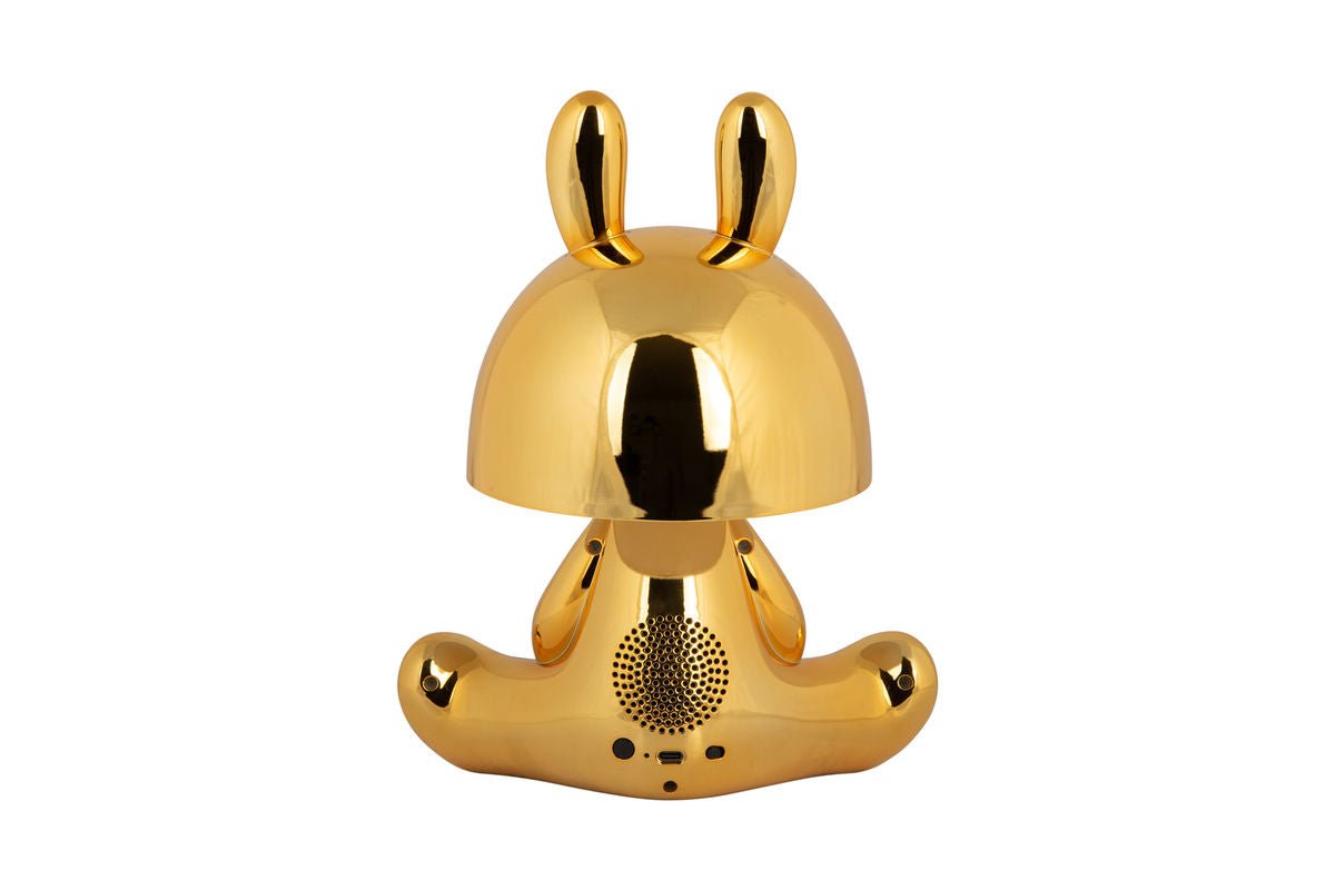 Luxusbetten24 Rabbit Tischlampe Bluetooth Lautsprecher Gold Elegant