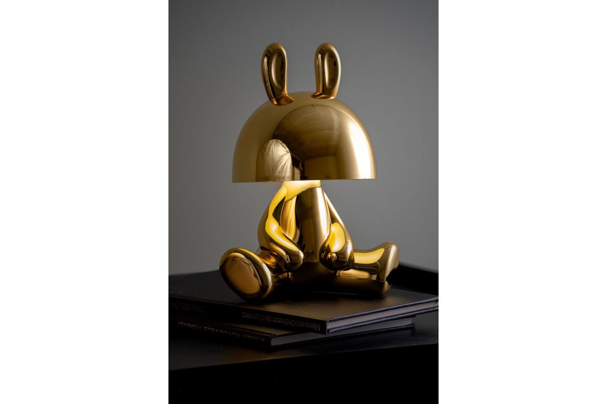 Luxusbetten24 Rabbit Tischlampe Bluetooth Lautsprecher Gold Elegant