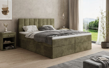 Luxusbetten24 Sofia Boxspringbett Cord mit Stauraum