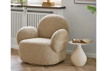 Bloomingville MINI Alvenia Lounge Sessel Bouclé-Look Beige Wohnzimmer