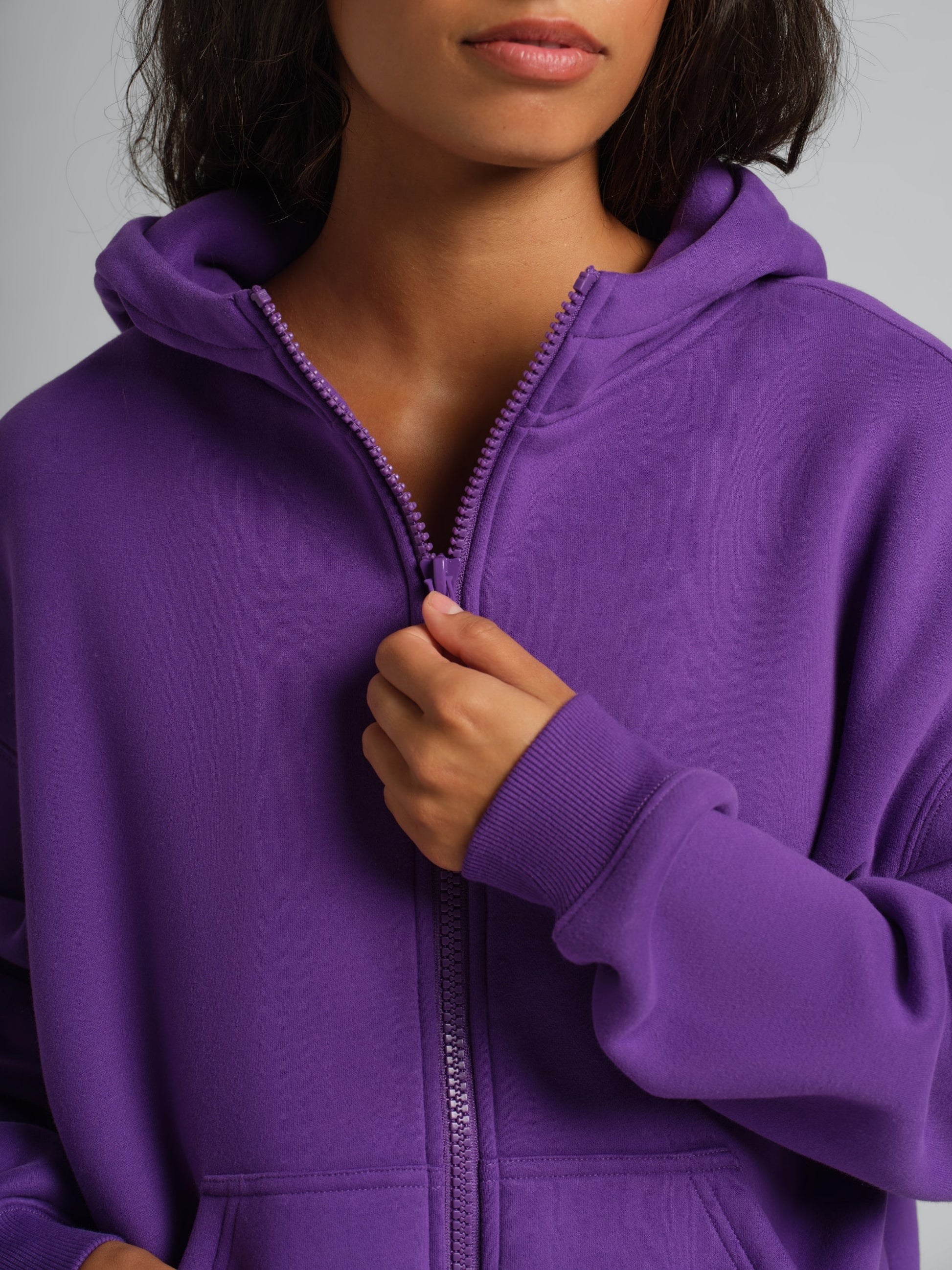 Comfrt Basic Crop Zip Hoodie CloudTouch