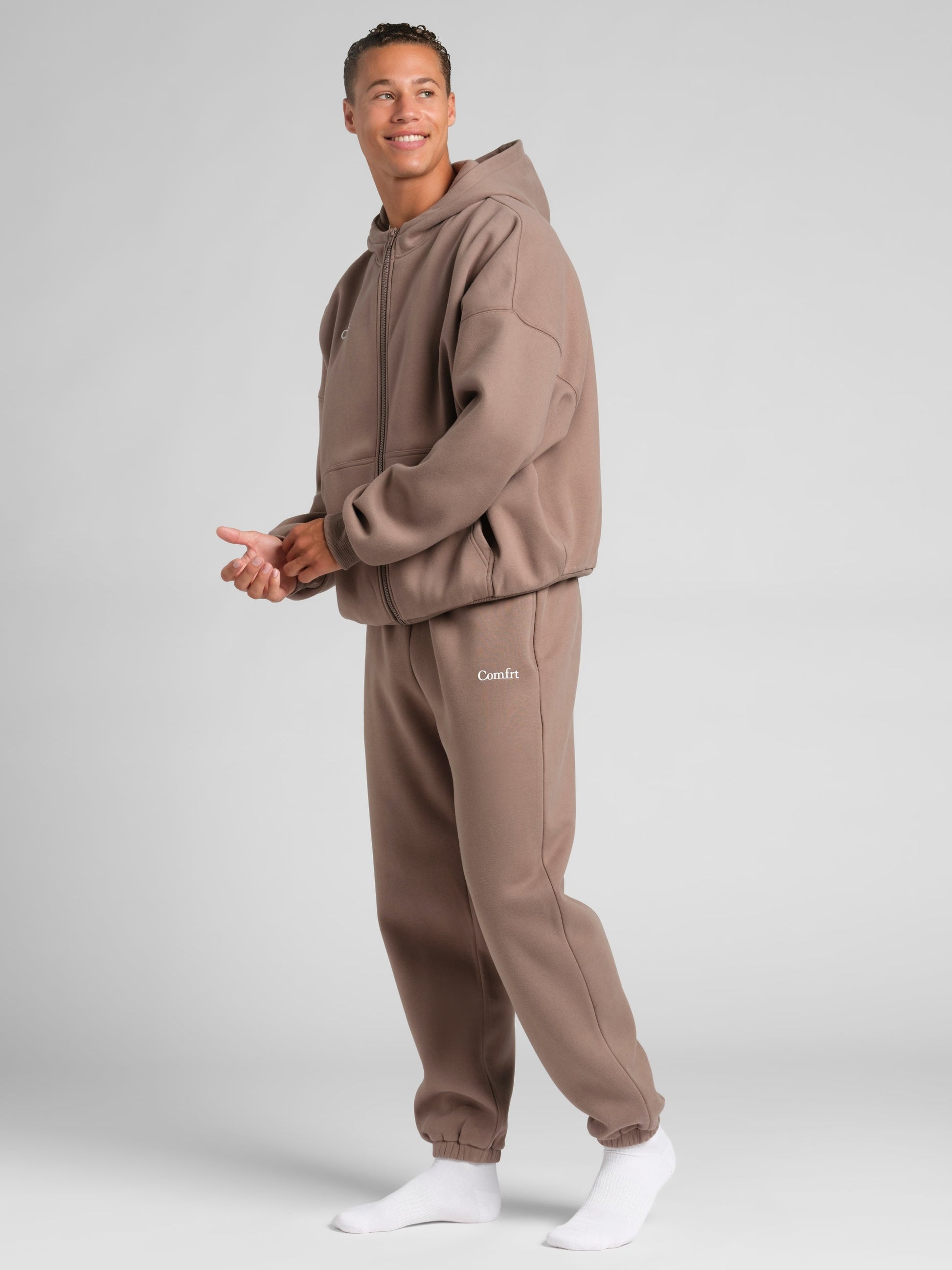Comfrt Cloud Zip Hoodie Oversized Unisex Cotton Comfort