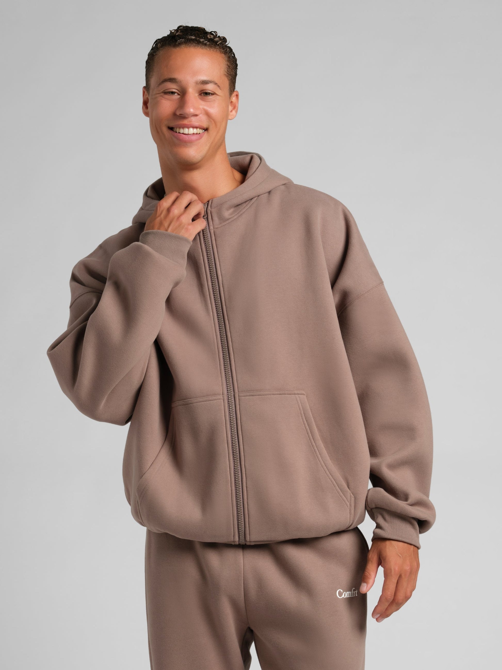 Comfrt Cloud Zip Hoodie Oversized Unisex Cotton Comfort