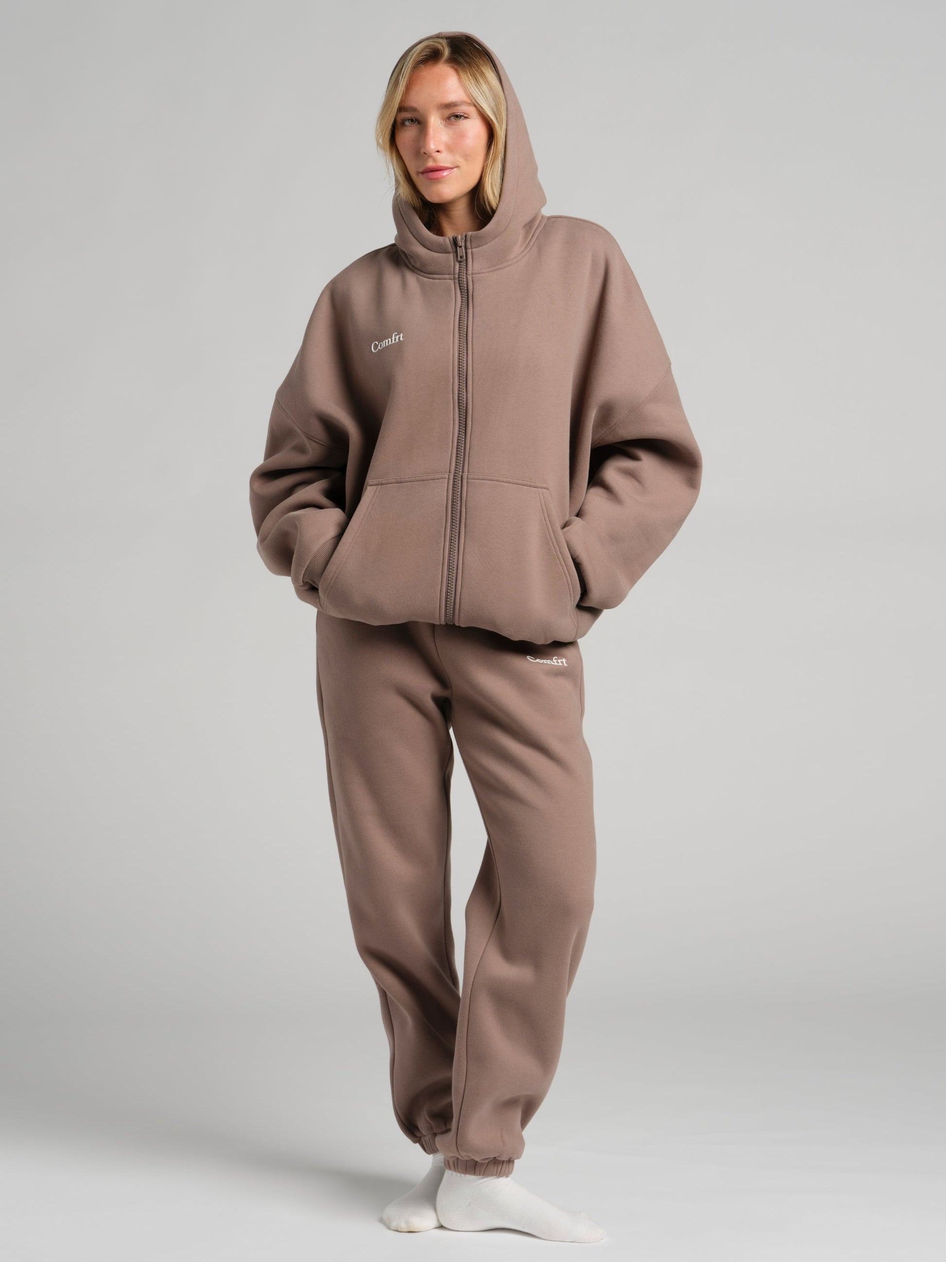 Comfrt Cloud Zip Hoodie Oversized Unisex Cotton Comfort