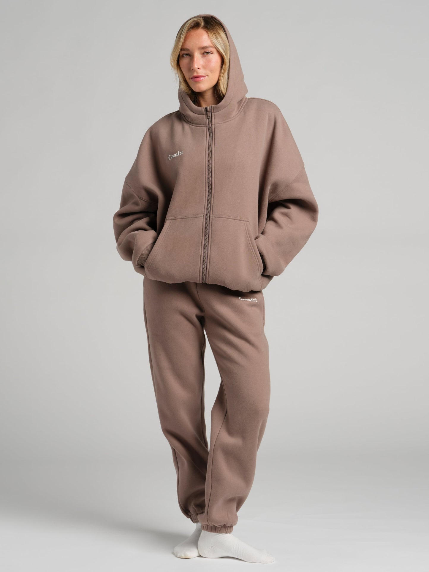 Comfrt Cloud Zip Hoodie Oversized Unisex Cotton Comfort