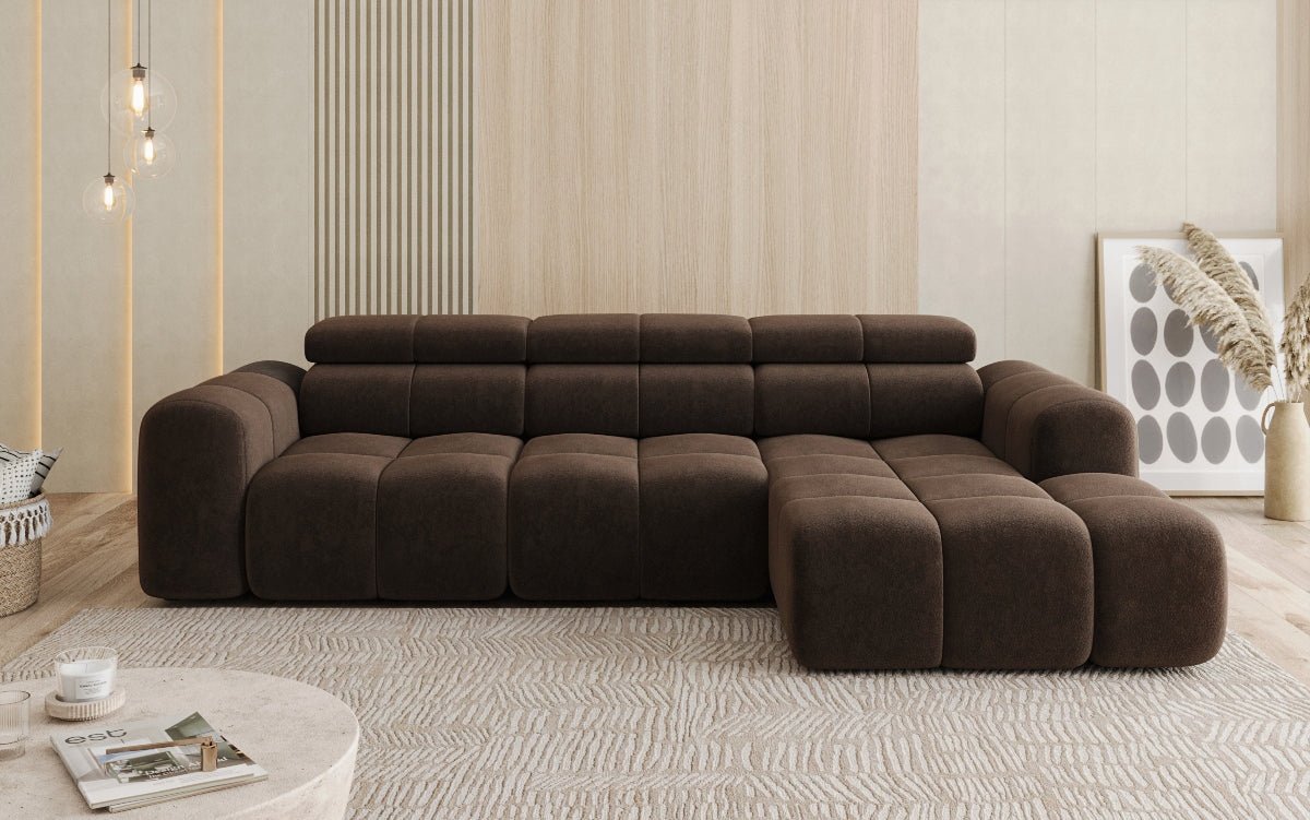 Luxusbetten24 Mia L Designer Sofa mit elektrischer Sitzerweiterung