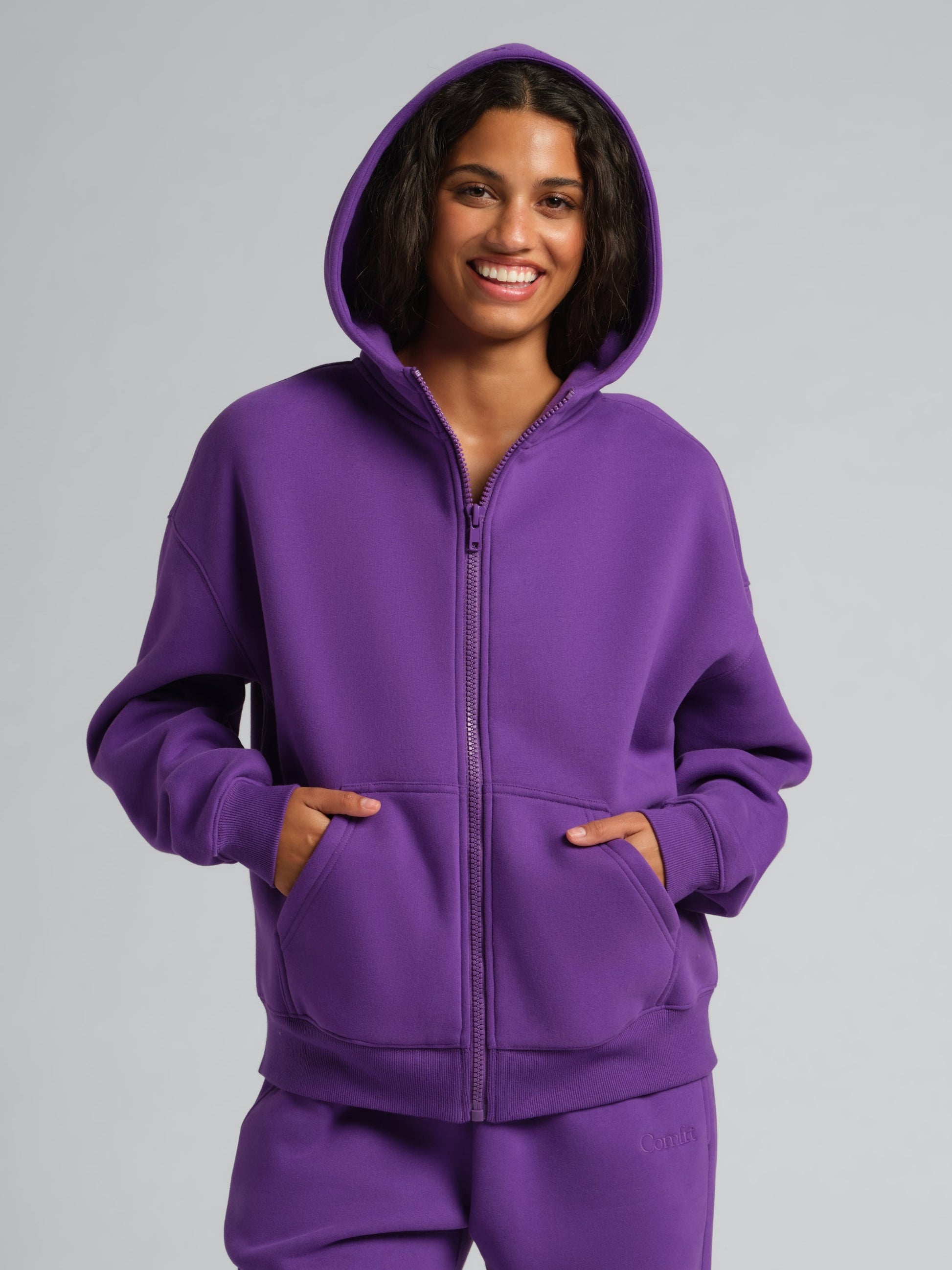 Comfrt Basic Crop Zip Hoodie CloudTouch
