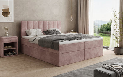 Luxusbetten24 Sofia Boxspringbett Cord mit Stauraum