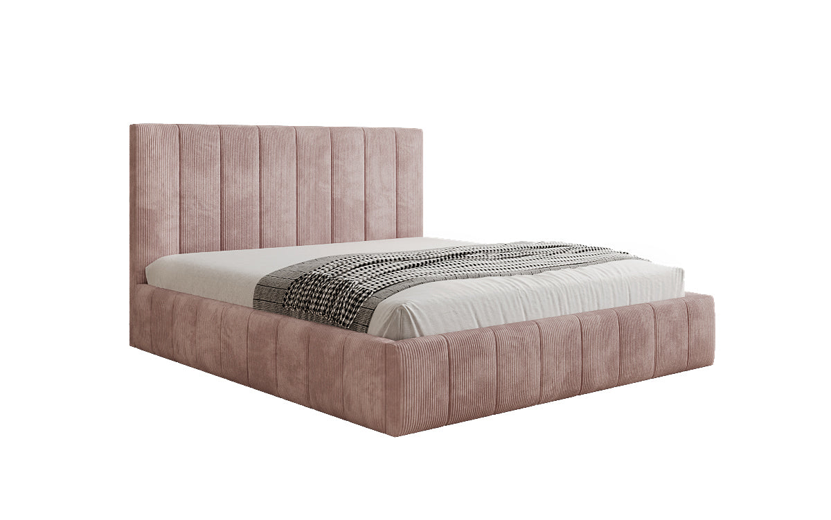 Designer Polsterbett Maja in Cord mit Stauraum