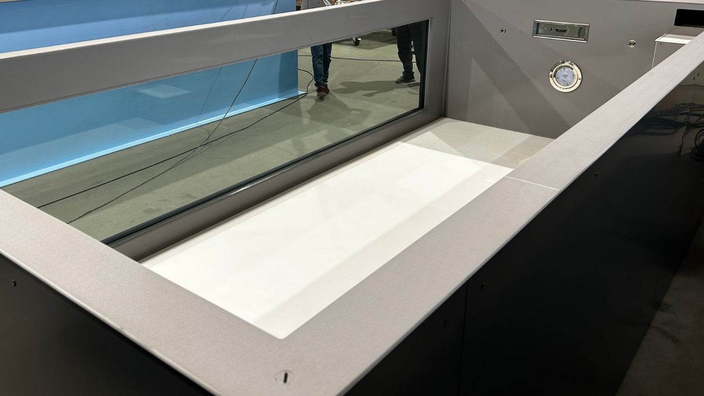 Großer Polypropylen-Pool 6,5 x 2,5 m mit 4 m Fenster