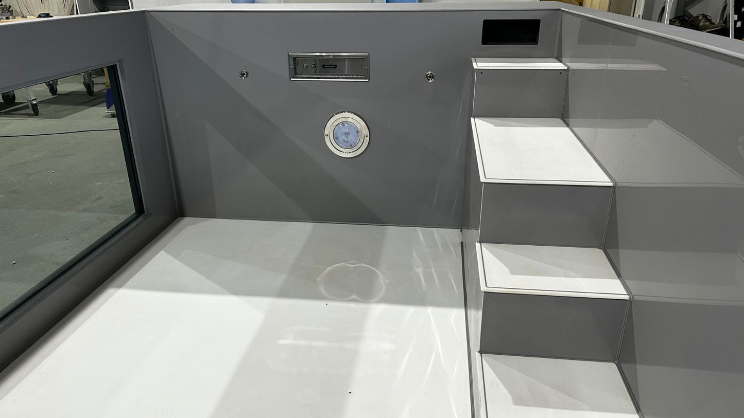 Großer Polypropylen-Pool 6,5 x 2,5 m mit 4 m Fenster