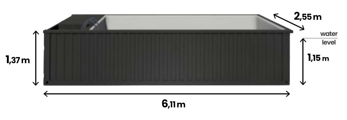 Containerbecken 6,2 m × 2,5 m Jet Swim Sport & Spa Neu