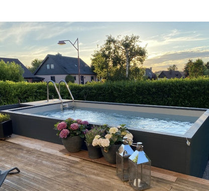 Mobiler Mini-Schwimmbadcontainer, 5 m × 2,5 m × 1,26 m, Leicht, Robust, Flexibel, Praktisch, Neu