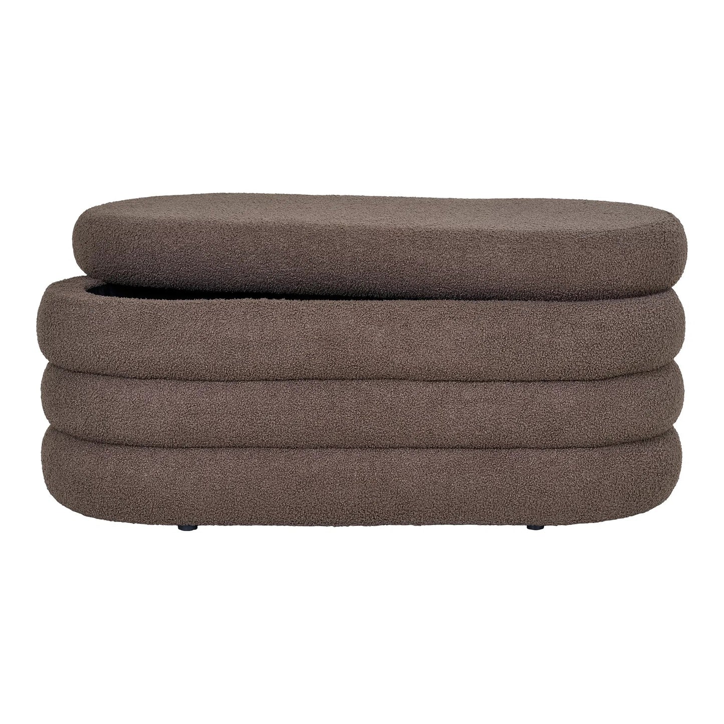 Luxusbetten24 Philo Sitzbank Bouclé Braun mit Stauraum
