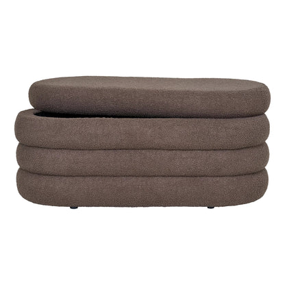 Luxusbetten24 Philo Sitzbank Bouclé Braun mit Stauraum