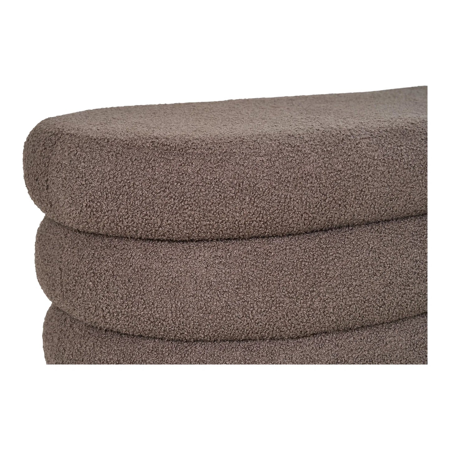 Luxusbetten24 Philo Sitzbank Bouclé Braun mit Stauraum