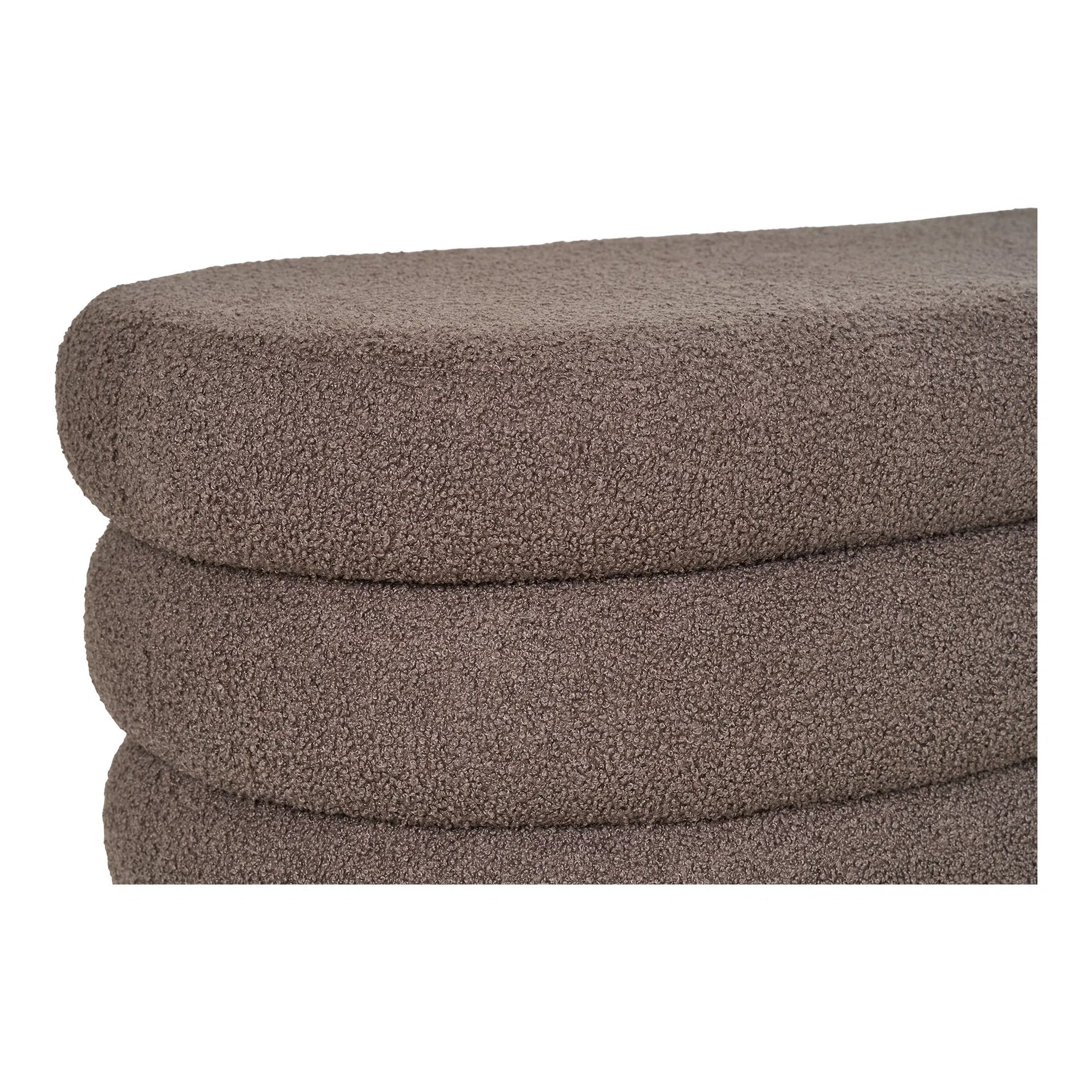 Luxusbetten24 Philo Sitzbank Bouclé Braun mit Stauraum