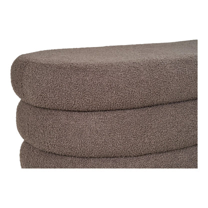 Luxusbetten24 Philo Sitzbank Bouclé Braun mit Stauraum