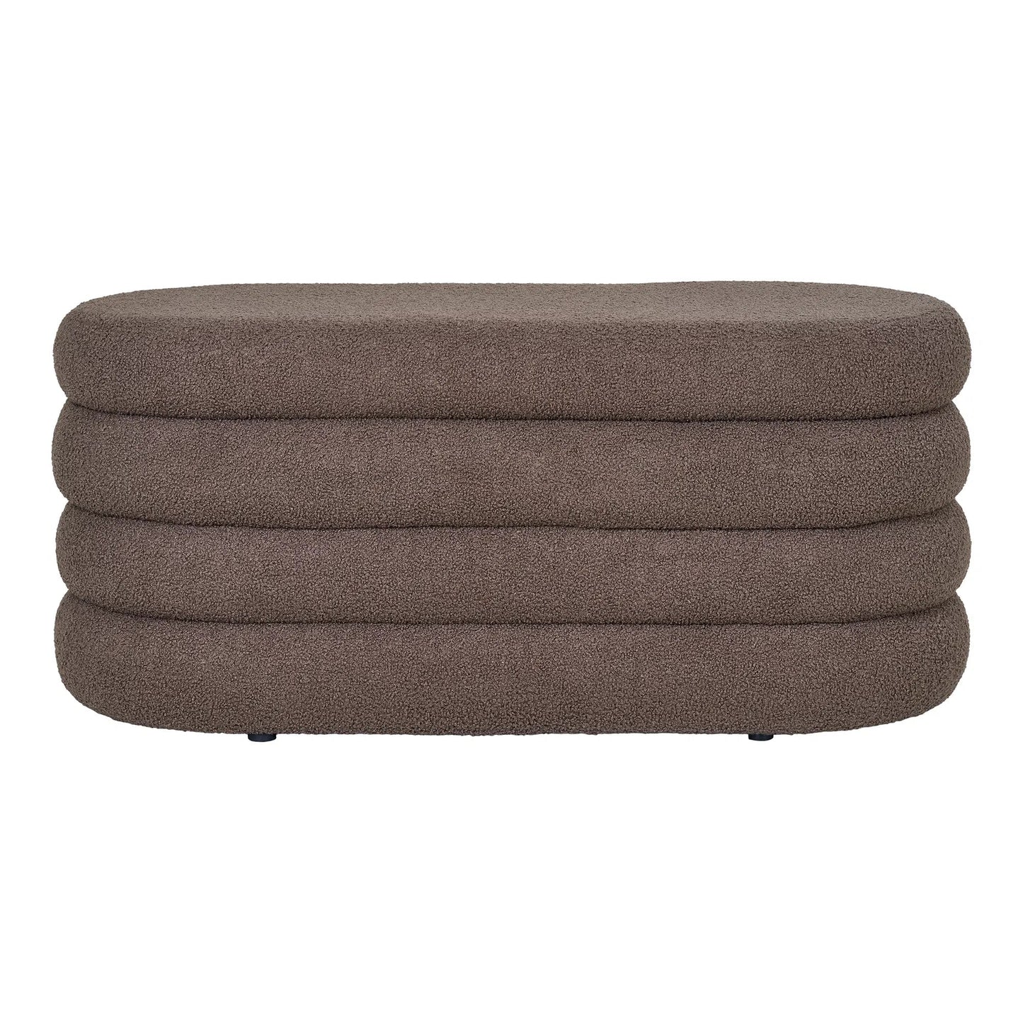 Luxusbetten24 Philo Sitzbank Bouclé Braun mit Stauraum