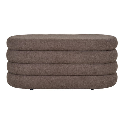 Luxusbetten24 Philo Sitzbank Bouclé Braun mit Stauraum