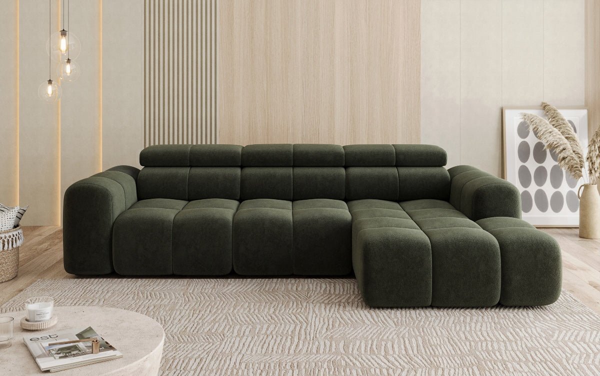 Luxusbetten24 Mia L Designer Sofa mit elektrischer Sitzerweiterung
