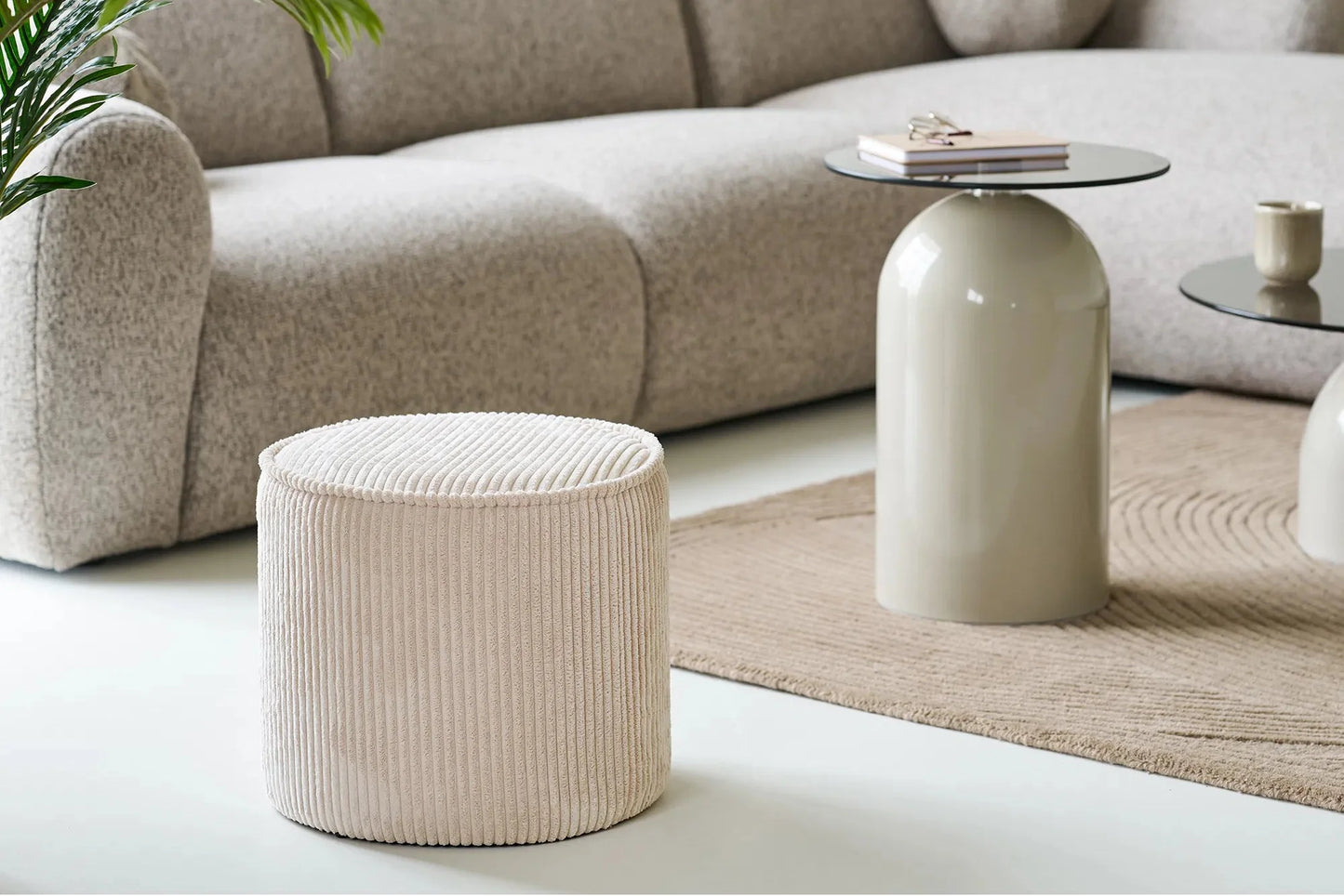 Bloomingville MINI Nivara Hocker, Beige Stil mit Kortoptik
