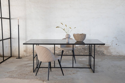 Esstisch Life - rechteckiger Esstisch in Schwarz aus Stahl und Glas
