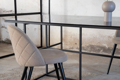 Esstisch Life - rechteckiger Esstisch in Schwarz aus Stahl und Glas