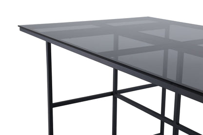 Esstisch Life - rechteckiger Esstisch in Schwarz aus Stahl und Glas