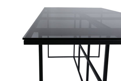 Esstisch Life - rechteckiger Esstisch in Schwarz aus Stahl und Glas