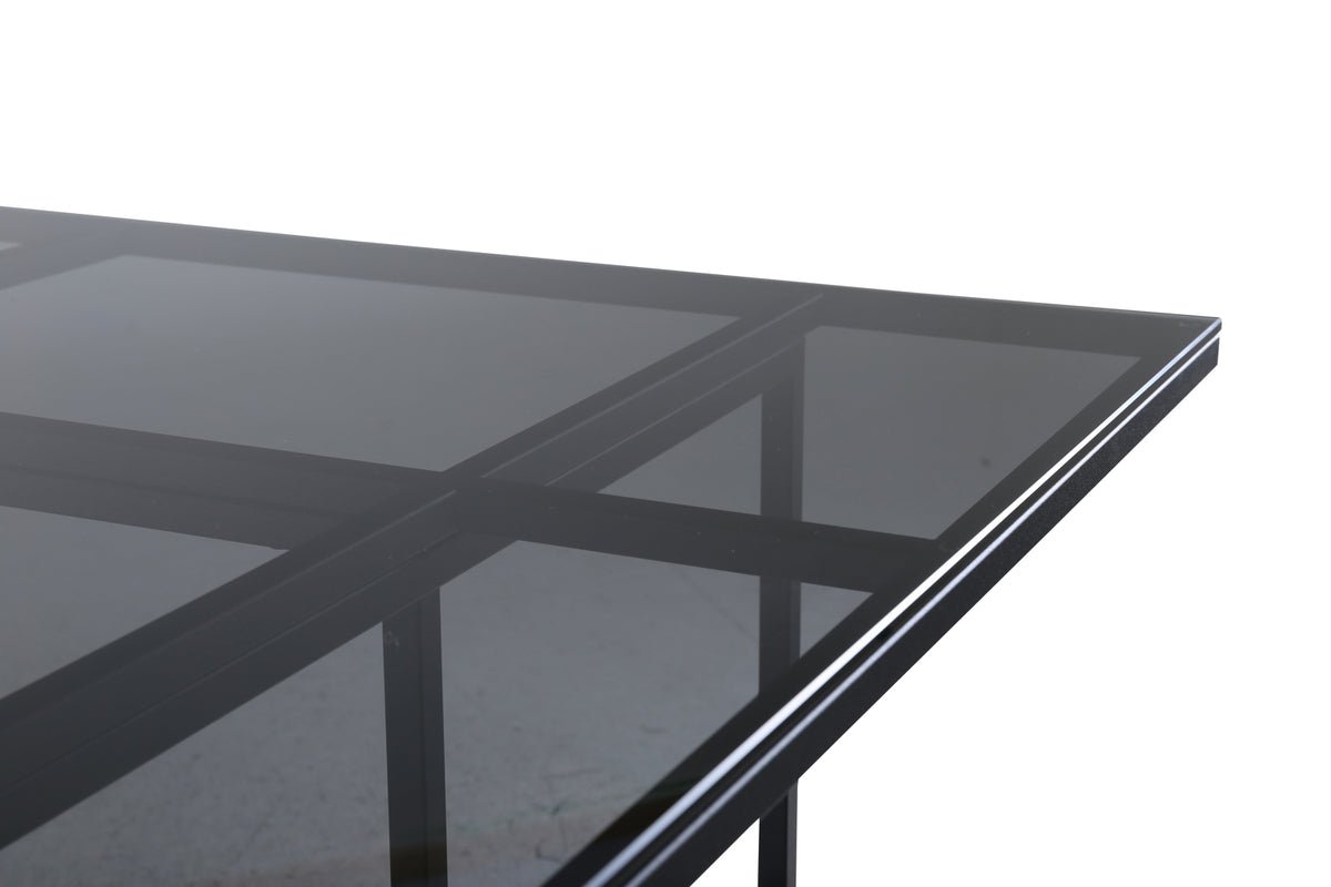 Esstisch Life - rechteckiger Esstisch in Schwarz aus Stahl und Glas