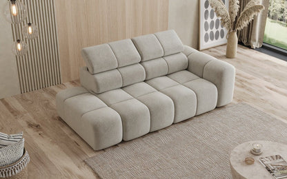 Designer Sofa 3‑Sitzer mit Chaise Longue Mia in Chenille