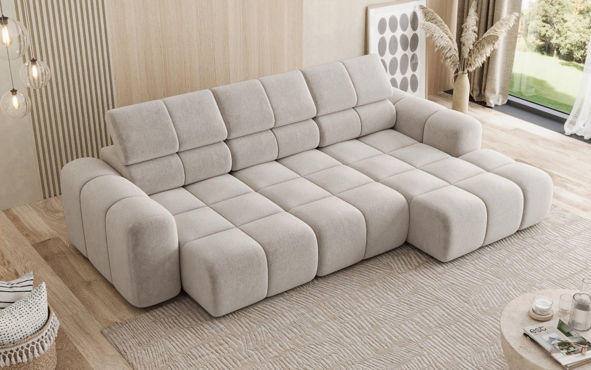 Luxusbetten24 Mia L Designer Sofa mit elektrischer Sitzerweiterung