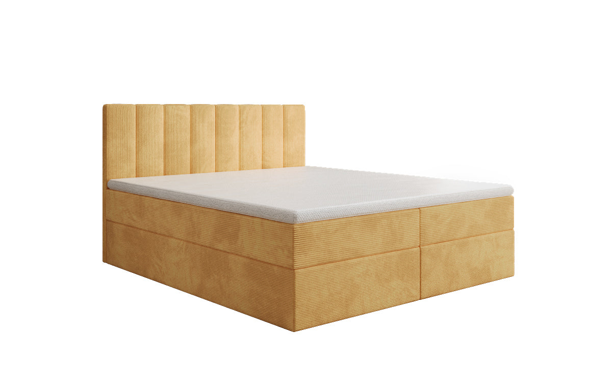 Luxusbetten24 Sofia Boxspringbett Cord mit Stauraum