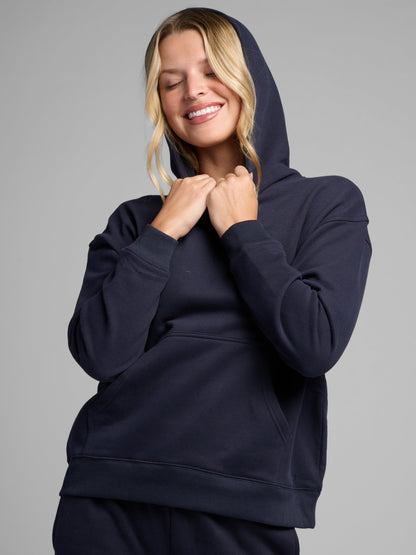 Comfrt Halo Leichtgewicht Crop Hoodie, Aqua Mist, Größe XS