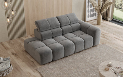 Designer Sofa 3‑Sitzer mit Chaise Longue Mia in Chenille