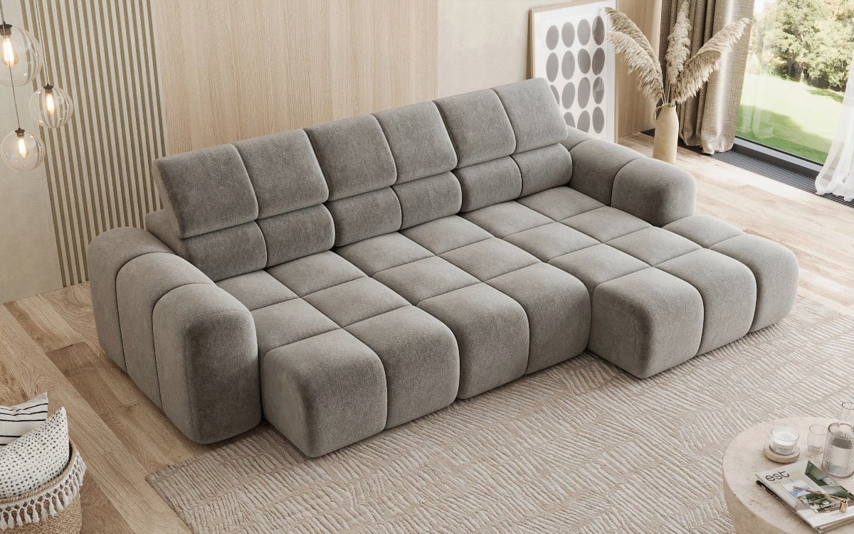 Luxusbetten24 Mia L Designer Sofa mit elektrischer Sitzerweiterung