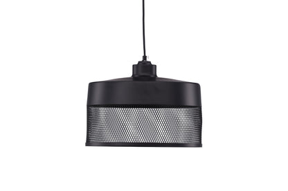 Luxusbetten24 Jolina Pendelleuchte – Schwarz, Mattschwarz, Mesh‑Schirm, Eisen, Design