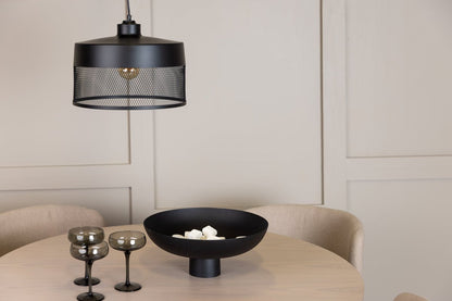 Luxusbetten24 Jolina Pendelleuchte – Schwarz, Mattschwarz, Mesh‑Schirm, Eisen, Design