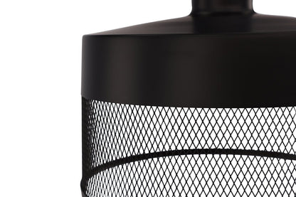 Luxusbetten24 Jolina Pendelleuchte – Schwarz, Mattschwarz, Mesh‑Schirm, Eisen, Design