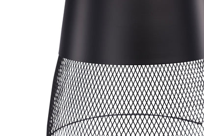 Luxusbetten24 Jolina Pendelleuchte – Schwarz, Mattschwarz, Mesh‑Schirm, Eisen, Design