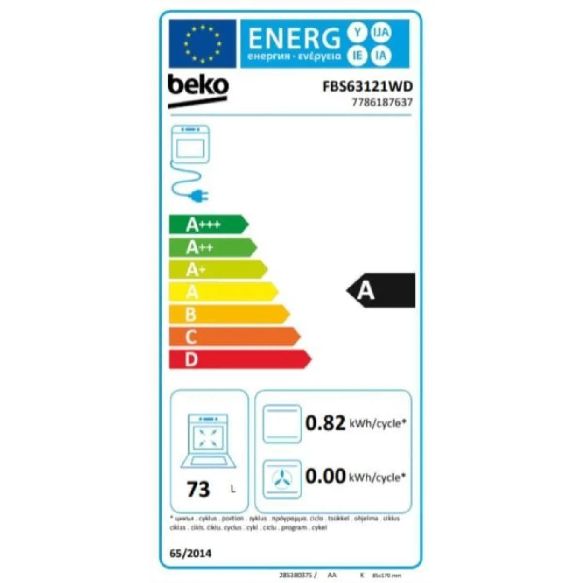 Beko FBS63121WD Cocina Combinada Convección Natural Blanco