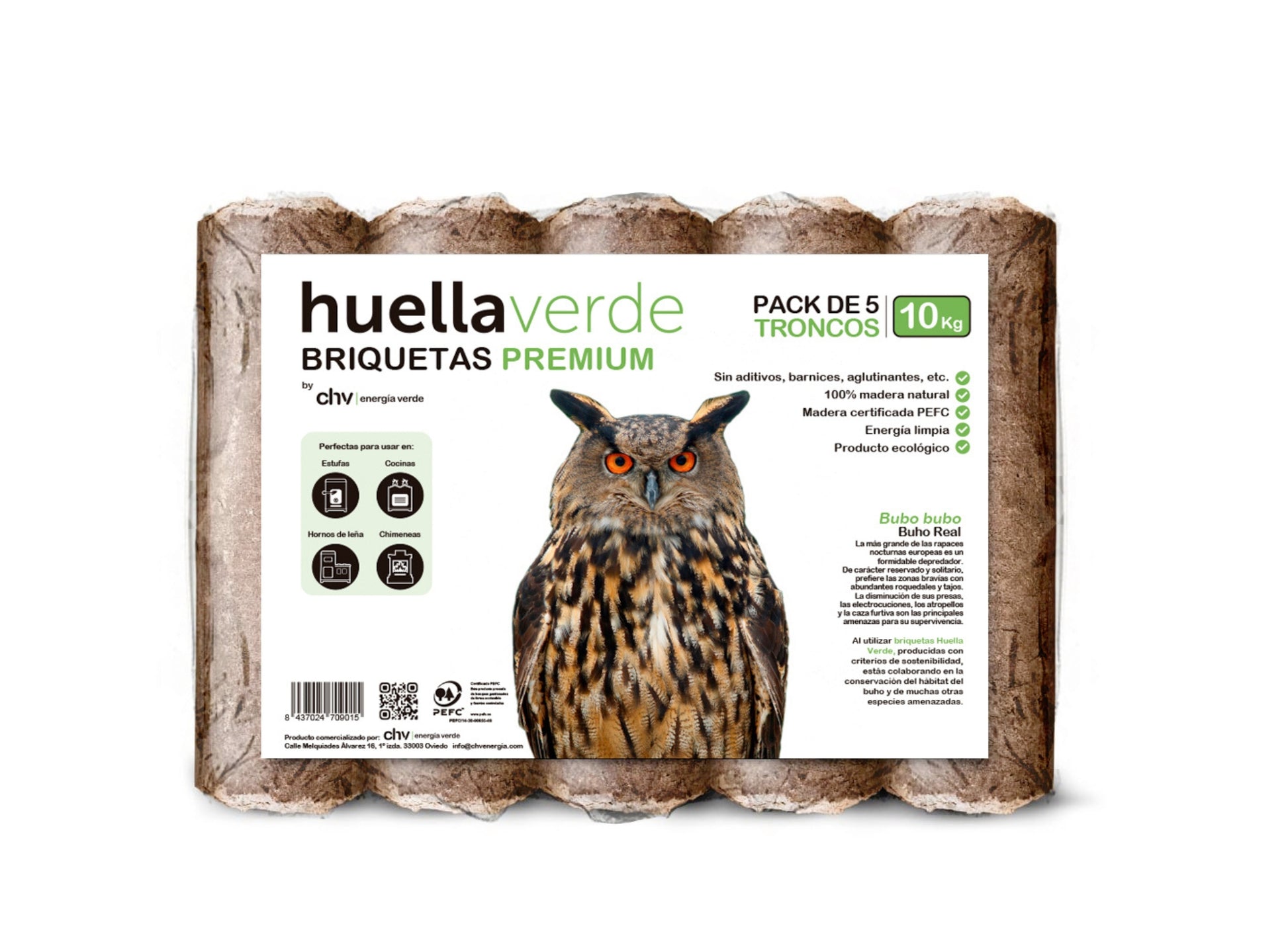 Planeta Verde Huella Verde Briquetas de Madera 104 Paquetes