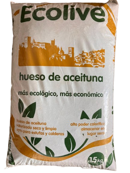 Ecolive Hueso de Aceituna Biomasa 77 Sacos