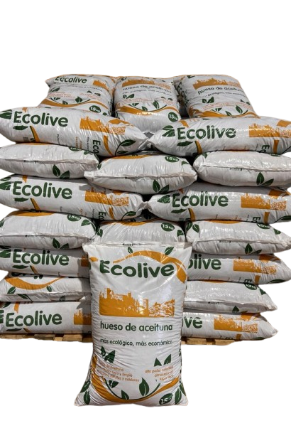 Ecolive Hueso de Aceituna Biomasa 77 Sacos