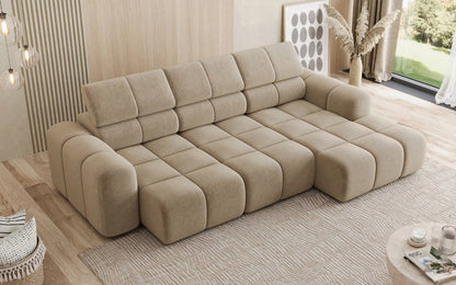 Luxusbetten24 Mia L Designer Sofa mit elektrischer Sitzerweiterung
