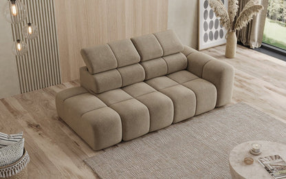 Designer Sofa 3‑Sitzer mit Chaise Longue Mia in Chenille