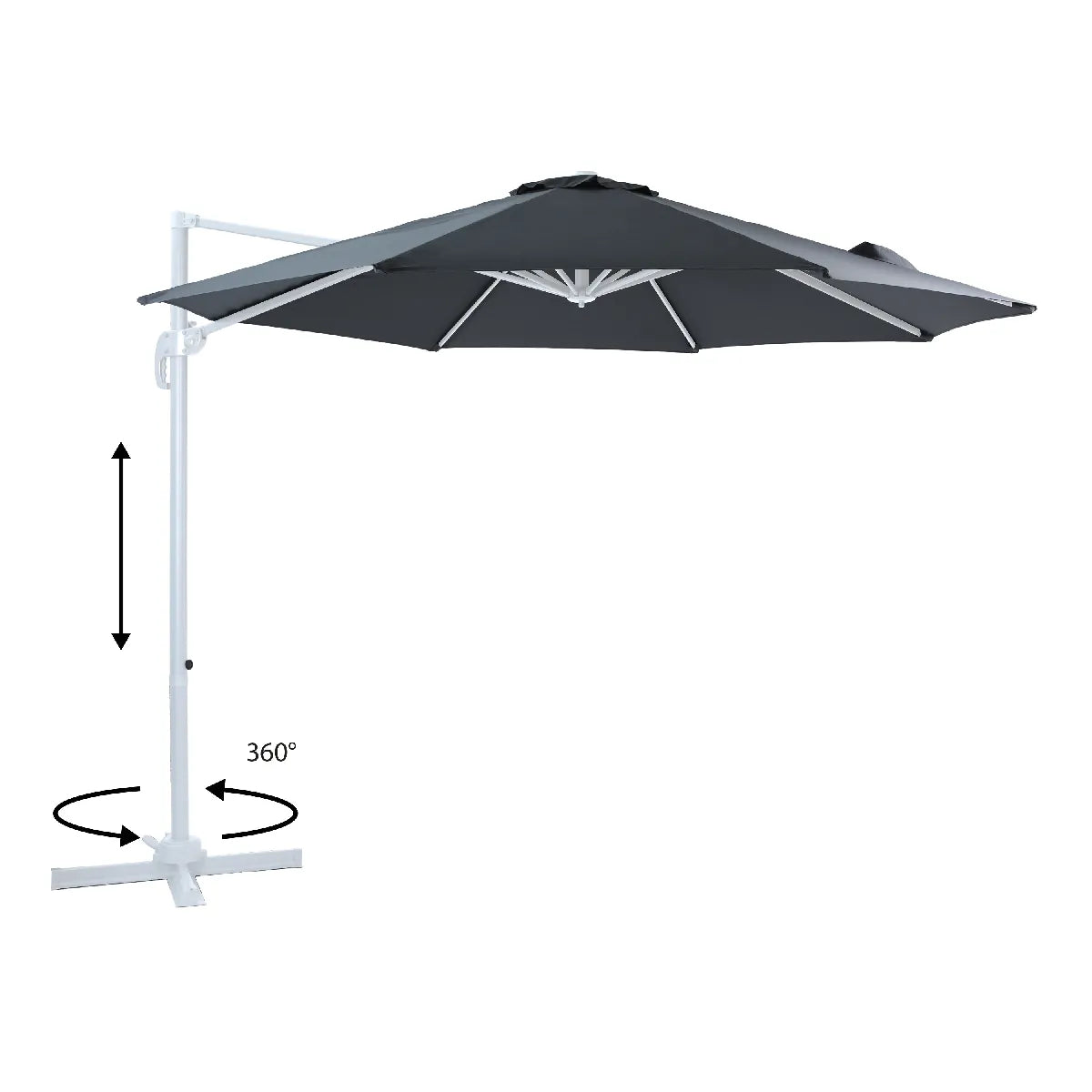 Axi House Parasol Marisol 300 cm Blanco Gris